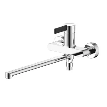 Смеситель для ванны ARGOtech Pers хром/черный однорычажный с длинным изливом с лейкой (35-L35PERS)