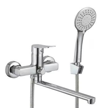 Смеситель для ванны Milardo Demi хром однорычажный со средним изливом с лейкой (DEMSB02M02)