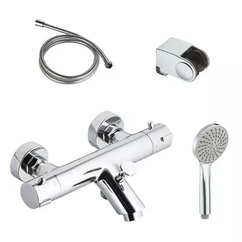 Смеситель для ванны термостатический Lavelly Pulse хром с коротким изливом с лейкой