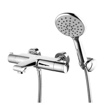 Смеситель для ванны термостатический Lemark Yeti хром с коротким изливом с лейкой