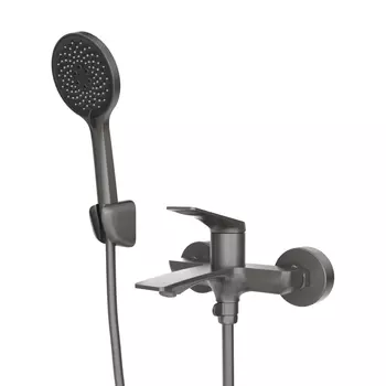 Смеситель для ванны Tokito Mitsuishi графит однорычажный с коротким изливом с лейкой (TOK-MIT-1014GM)