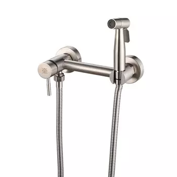 Смеситель с гигиеническим душем РМС сталь (SUS129-5-2)