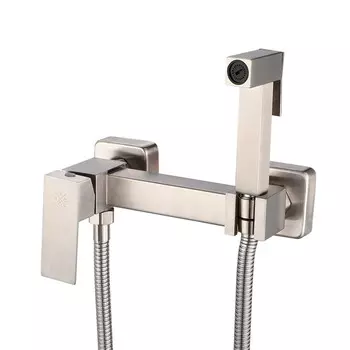 Смеситель с гигиеническим душем РМС сталь (SUS129-6-2)