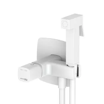 Смеситель с гигиеническим душем встраиваемый WasserKraft Saale 9500 со скрытой частью в комплекте белый (9538)