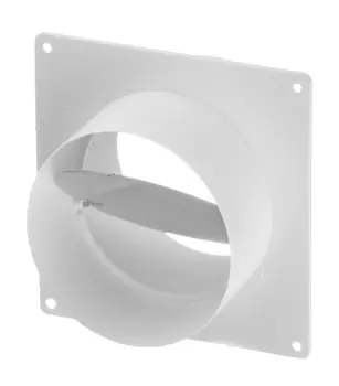 Соединитель для круглых воздуховодов Вентс с накладной пластиной с обратным клапаном пластиковый 170х170 мм