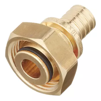Соединитель прямой Stout 16 мм х 3/4 ЕК с накидной гайкой латунный (SFA-0034-001634)