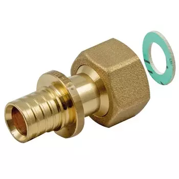 Соединитель прямой Tiemme 16 мм х 3/4 ВР(г) с накидной гайкой латунь (1710241)