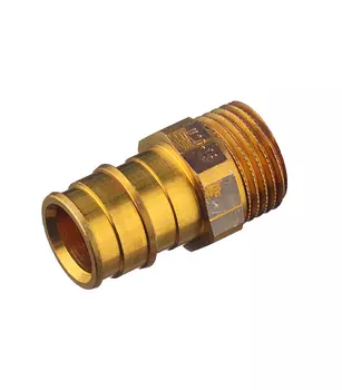 Соединитель прямой Uponor (1033437) 20 мм х 1/2 НР(ш) латунный