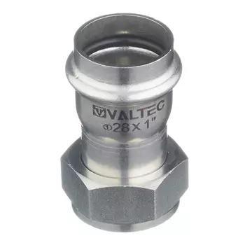 Соединитель VALTEC (VTi.908.I.002806) 28 мм х 1 ВР(г) нержавеющая сталь с накидной гайкой