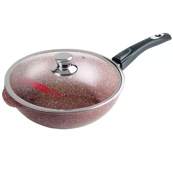 Сотейник Горница Шоколад d28 см алюминий с антипригарным покрытием с крышкой (056826)