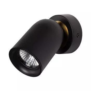 Спот настенный De Markt Астор GU10 45 Вт 2 кв.м черный/латунь IP20 (545024301)
