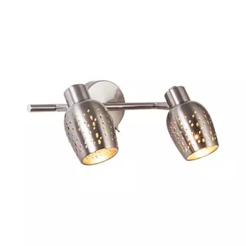 Спот настенный накладной никель Escada Siena E14 40 Вт IP20 под 2 лампы (1101/2A)
