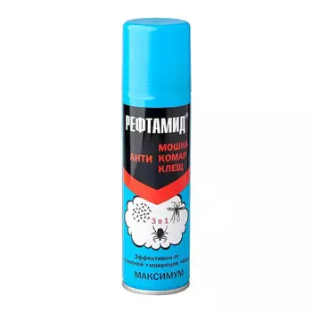 Средство для защиты от клещей и летающих насекомых аэрозоль Рефтамид Максимум 147 мл