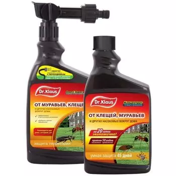 Средство для защиты от клещей и ползающих насекомых эжектор с запасным флаконом Dr.Klaus 1 л