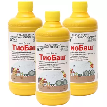 Средство для защиты растений от болезней и вредителей БашИнком мыло серное ТиоБаш 500 мл (3 шт.)