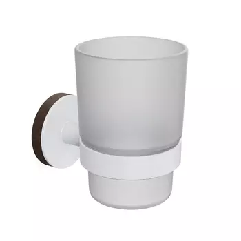 Стакан для ванной Fora Lord с держателем стекло прозрачный/ металл белый (FOR-LORD044WT)