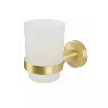 Стакан для ванной Zenfort 23584 с держателем стекло матовый/металл золото (102055)