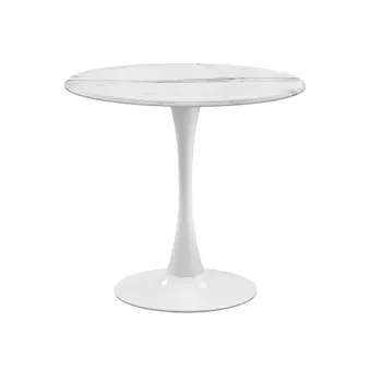 Стол кухонный круглый d0,8 м белый мрамор Тулип (530832)