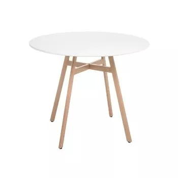 Стол кухонный круглый d0,8 м белый Сканди (11709)