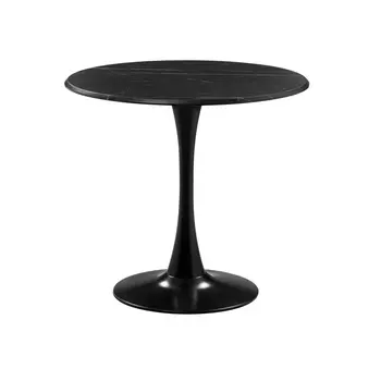 Стол кухонный круглый d0,8 м черный мрамор Тулип (530833)