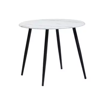 Стол кухонный круглый d0,9 м белый/черный мрамор Абилин (517037)