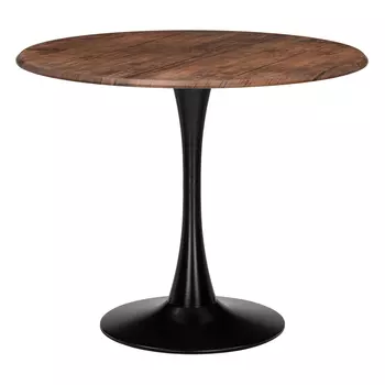 Стол кухонный круглый d0,9 м орех кантри/черный Тулип (530837)
