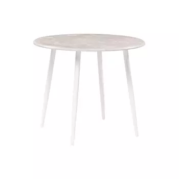 Стол кухонный круглый d0,9 м светло-серый/белый мрамор Абилин (507216)