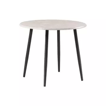 Стол кухонный круглый d0,9 м светло-серый/черный мрамор Абилин (507215)