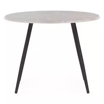 Стол кухонный круглый d1 м мрамор светло-серый/черный матовый Абилин (507220)