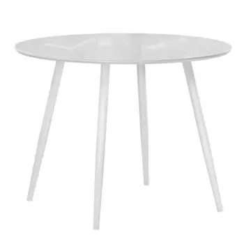 Стол кухонный круглый d1 м стеклянный белый Абилин