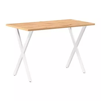 Стол кухонный прямоугольный 1,2х0,6 м дуб вотан/белый Алеста Лофт (506953)