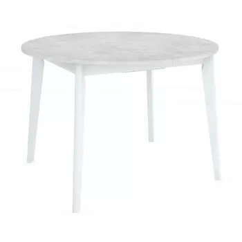 Стол кухонный раздвижной круглый d1,1м бетон лайт/белый Oslo (FR 0834)