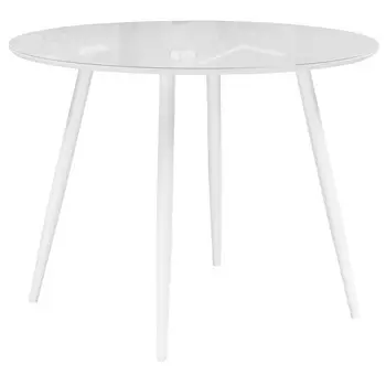 Стол кухонный раздвижной круглый d1 м стеклянный белый/белый матовый Абилин