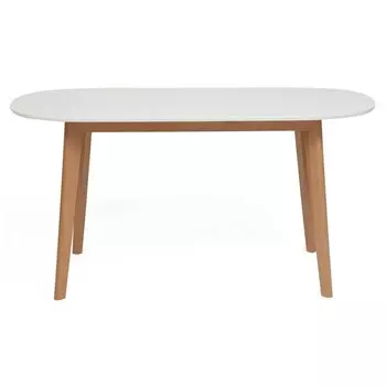 Стол кухонный раздвижной овальный 1,2х0,8 м белый Bosco (11257)