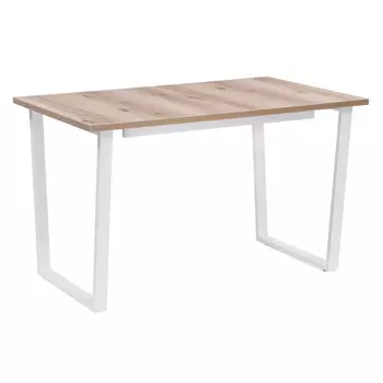 Стол кухонный раздвижной прямоугольный 0,75х1,2 м дуб делано светлый/белый Лота Лофт (489665)