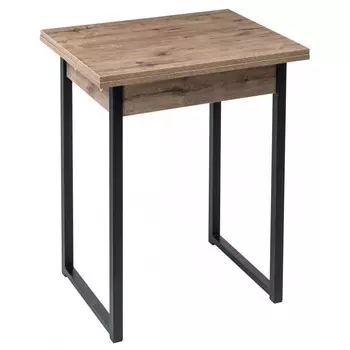 Стол кухонный раздвижной прямоугольный 0,9х0,67 м дуб веллингтон/черный матовый Форли (424178)