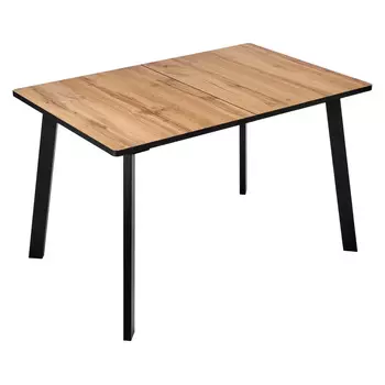 Стол кухонный раздвижной прямоугольный 1,2х0,8 м дуб вотан/черный Dublin (RF 0482)