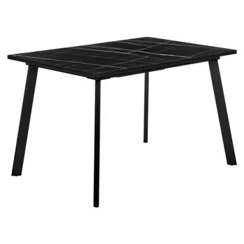 Стол кухонный раздвижной прямоугольный 1,2х0,8 м черный мрамор/черный Dublin (RF 0416)