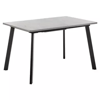 Стол кухонный раздвижной прямоугольный 1,2х0,8 м серый мрамор/черный Dublin (RF 0415)