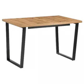 Стол кухонный раздвижной прямоугольный 1,2х0,74 м дуб вотан/черный Лота Лофт (489668)