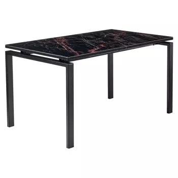 Стол кухонный раздвижной прямоугольный 1,4х0,8 м черный мрамор/черный Areal (RF 0414)