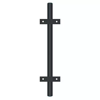 Столб для забора d51 мм 2,5 м с планками грунт серый