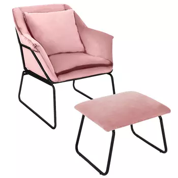 Стул-кресло с оттоманкой Alex пудровый (FR 0413K)