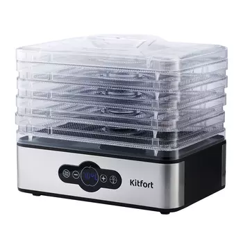 Сушилка для овощей и фруктов Kitfort КТ-1914 черно-серебристая