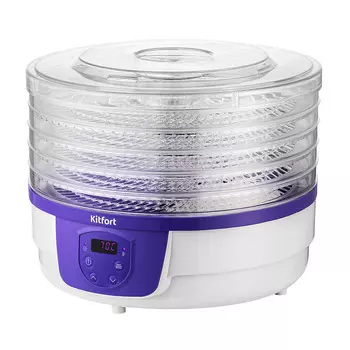 Сушилка для овощей и фруктов Kitfort КТ-1929 бело-фиолетовая
