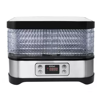 Сушилка для овощей и фруктов Kitfort КТ-1903 черно-серебристая