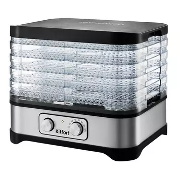 Сушилка для овощей и фруктов Kitfort КТ-1912 черно-серебристая