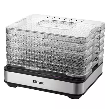 Сушилка для овощей и фруктов Kitfort КТ-1933 черно-серебристая