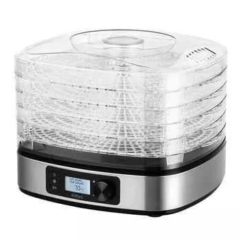 Сушилка для овощей и фруктов Kitfort КТ-1943 черно-серебристая