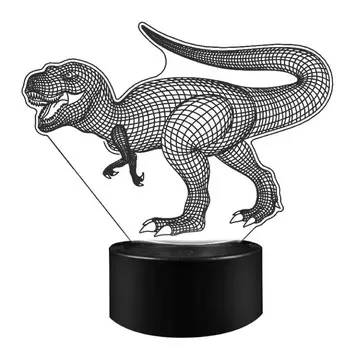 Светильник-ночник светодиодный настольный черный Camelion Динозавр 3 Вт 5 В IP20 3D (NL-405)